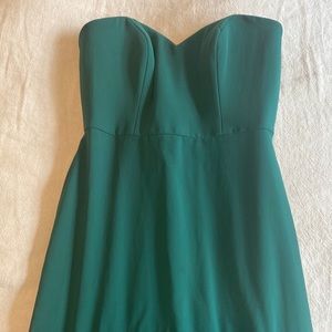 Dessy Bridesmaid strapless dress (hunter green)